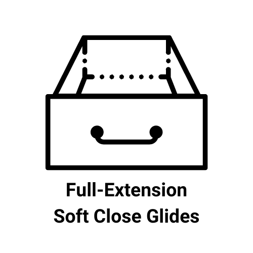full-extension soft close glides icon